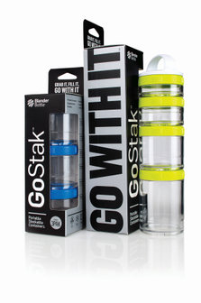 BlenderBottle &trade; GOSTAK Zwart - Starter 4Pak opbergbakjes - 40ml/60ml/100ml/150ml