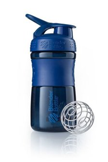 BlenderBottle &trade; SPORTMIXER Small Navyblauw met oog - Eiwitshaker / Bidon  - 590 ml