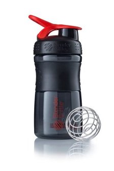 BlenderBottle &trade; SPORTMIXER Small Zwart/Rood met oog - Eiwitshaker / Bidon  - 590 ml