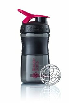 BlenderBottle &trade; SPORTMIXER Small Zwart/Fashion Roze met oog - Eiwitshaker / Bidon  - 590 ml