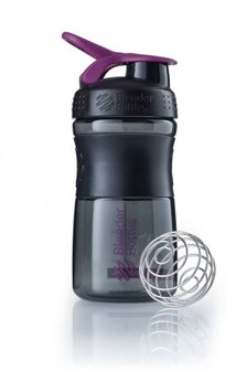 BlenderBottle &trade; SPORTMIXER Small Zwart/Paarsblauw/Plum met oog - Eiwitshaker / Bidon  - 590 ml