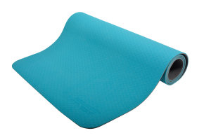 Schildkrot &trade; Fitness  - Yogamat - Afmetingen 180 cm x 61 cm x 4 mm - TPE- Blauw/Grijs