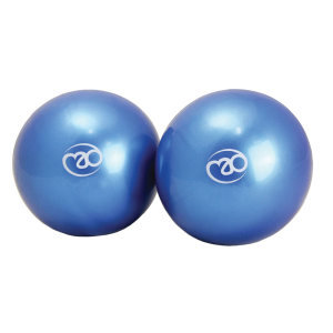FitnessMAD &trade; - Gewichtballen - soft pilates bal - 2 x 0,5 Kg - PVC - Diameter 12 cm - Blauw