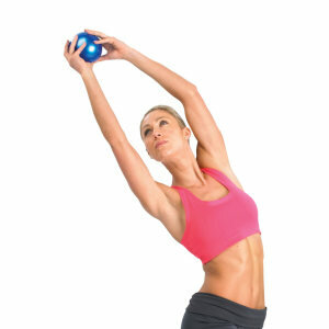 FitnessMAD &trade; - Gewichtballen - soft pilates bal - 2 x 0,5 Kg - PVC - Diameter 12 cm - Blauw
