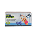 FitnessMAD ™ - Gewichtballen - soft pilates bal - 2 x 1,0 Kg - PVC - Diameter 12 cm - Blauw